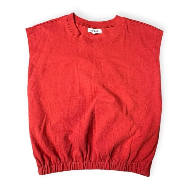 Madewell Tops - MADEWELL Women’s Red Orange Sleeveless Muscle Top with Elastic Waist Size XXS St